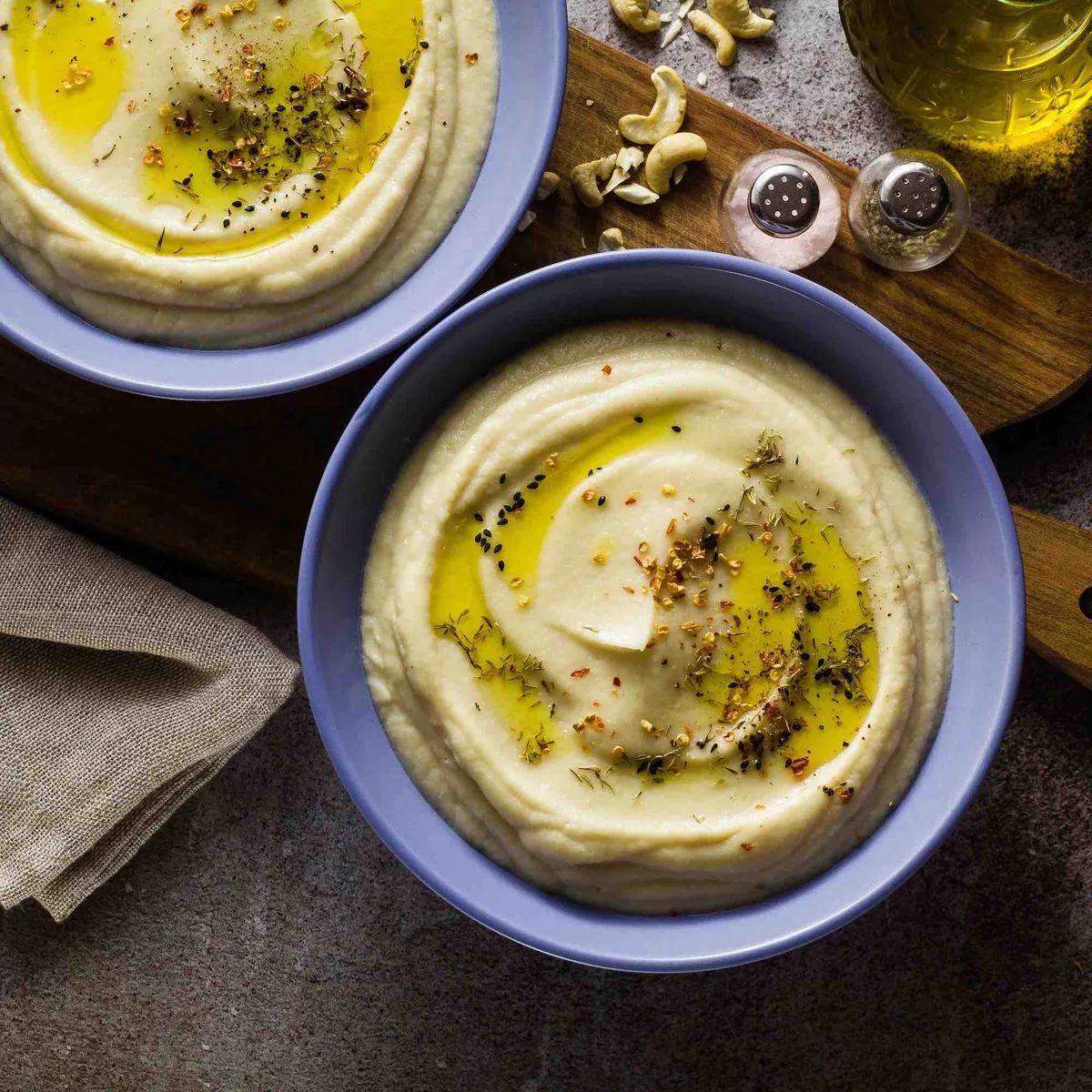 Mashed Cauliflower with Garlic Olive Oil